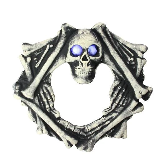 Northlight 18.5'' Pre-Lit Skeleton Artificial Halloween Wreath 4 Northlight 18.5'' Pre-Lit Skeleton Artificial Halloween Wreath - Image 2