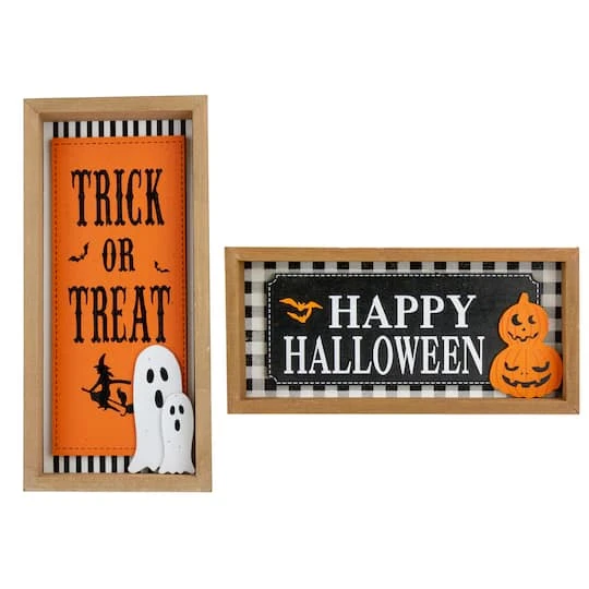 Northlight Happy Halloween Wooden Shadow Box Plaques Set 3 Northlight Happy Halloween Wooden Shadow Box Plaques Set
