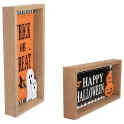 Northlight Happy Halloween Wooden Shadow Box Plaques Set 14 Northlight Happy Halloween Wooden Shadow Box Plaques Set -Northlight D668695S 5