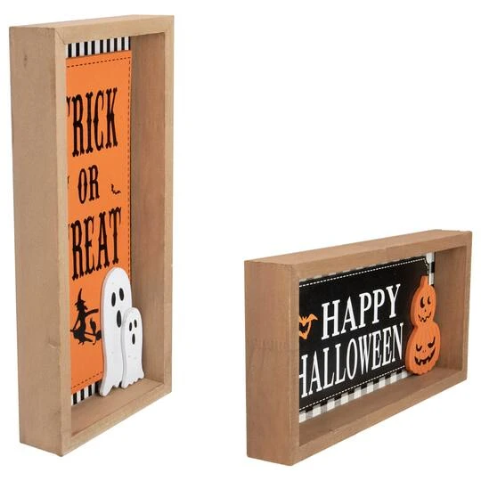 Northlight Happy Halloween Wooden Shadow Box Plaques Set 8 Northlight Happy Halloween Wooden Shadow Box Plaques Set - Image 6