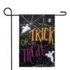 Northlight 12.5" X 18" Spider Webs & Ghosts Trick Or Treat Outdoor Garden Flag 2 Northlight 12.5" X 18" Spider Webs & Ghosts Trick Or Treat Outdoor Garden Flag -Northlight D668697S 1