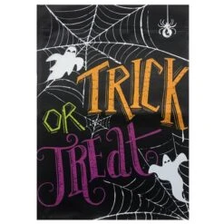 Northlight 12.5" X 18" Spider Webs & Ghosts Trick Or Treat Outdoor Garden Flag -Northlight D668697S 2