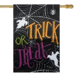Northlight 28" X 40" Spider Webs & Ghosts Trick Or Treat Outdoor Garden Flag 7 Northlight 28" X 40" Spider Webs & Ghosts Trick Or Treat Outdoor Garden Flag -Northlight D668698S 1 1