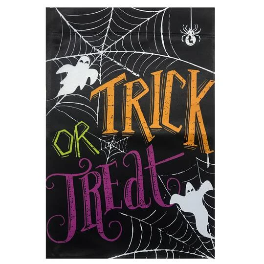 Northlight 28" X 40" Spider Webs & Ghosts Trick Or Treat Outdoor Garden Flag 5 Northlight 28" X 40" Spider Webs & Ghosts Trick Or Treat Outdoor Garden Flag - Image 3
