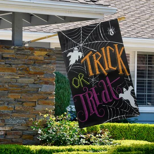 Northlight 28" X 40" Spider Webs & Ghosts Trick Or Treat Outdoor Garden Flag 6 Northlight 28" X 40" Spider Webs & Ghosts Trick Or Treat Outdoor Garden Flag - Image 4