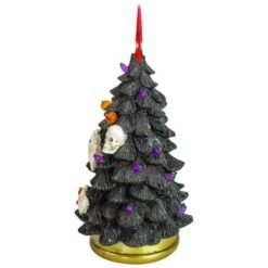 Northlight 12" Black LED Lighted Skull & Ghost Halloween Tree 11 Northlight 12" Black LED Lighted Skull & Ghost Halloween Tree -Northlight D668700S 3