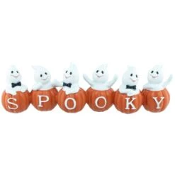 Northlight 15.5" Ghosts And Pumpkins "Spooky" Halloween Decoration