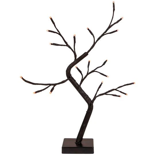 Northlight 15" LED Lighted Black Weeping Halloween Twig Tree, Orange Lights 4 Northlight 15" LED Lighted Black Weeping Halloween Twig Tree, Orange Lights - Image 2