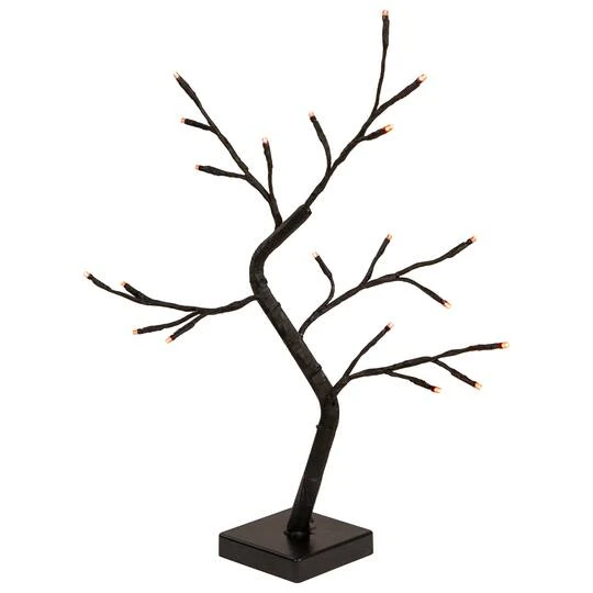 Northlight 15" LED Lighted Black Weeping Halloween Twig Tree, Orange Lights 6 Northlight 15" LED Lighted Black Weeping Halloween Twig Tree, Orange Lights - Image 4