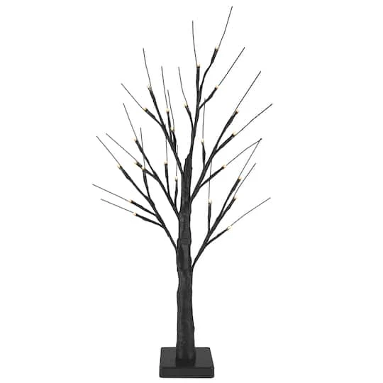Northlight 24" LED Lighted Black Halloween Twig Tree, Warm White Lights 3 Northlight 24" LED Lighted Black Halloween Twig Tree, Warm White Lights