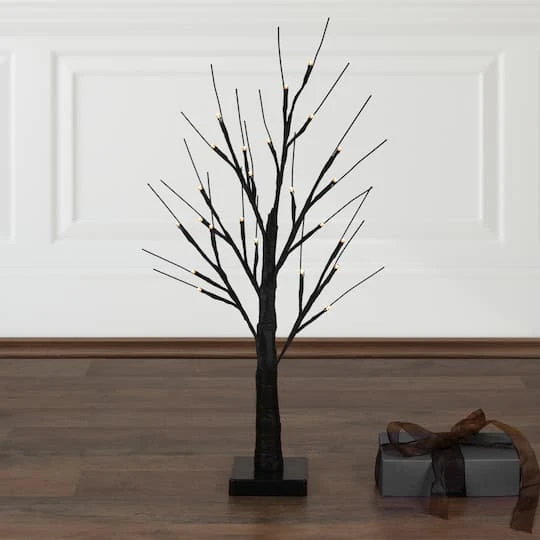 Northlight 24" LED Lighted Black Halloween Twig Tree, Warm White Lights 5 Northlight 24" LED Lighted Black Halloween Twig Tree, Warm White Lights - Image 3