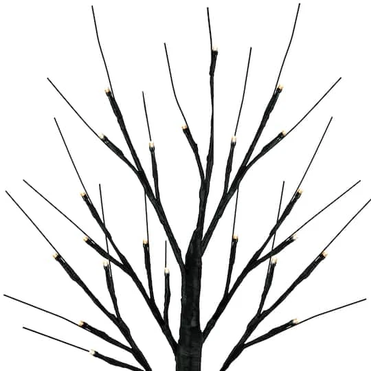 Northlight 24" LED Lighted Black Halloween Twig Tree, Warm White Lights 6 Northlight 24" LED Lighted Black Halloween Twig Tree, Warm White Lights - Image 4