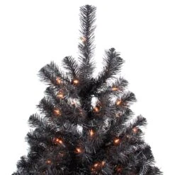 Northlight 4ft. Pre-Lit Black Noble Spruce Artificial Halloween Tree, Orange Lights 10 Northlight 4ft. Pre-Lit Black Noble Spruce Artificial Halloween Tree, Orange Lights -Northlight D668722S 2