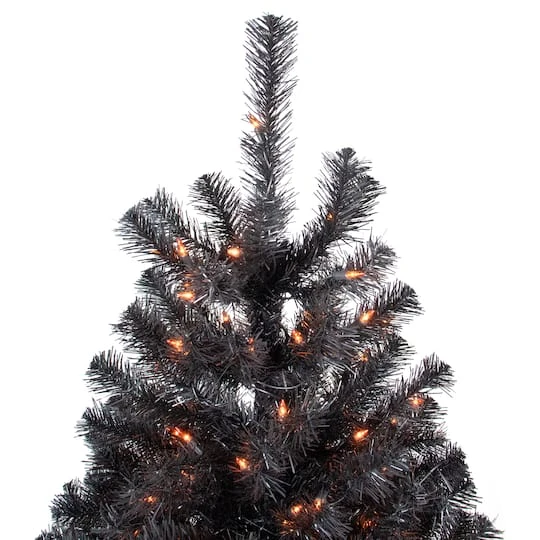 Northlight 4ft. Pre-Lit Black Noble Spruce Artificial Halloween Tree, Orange Lights 5 Northlight 4ft. Pre-Lit Black Noble Spruce Artificial Halloween Tree, Orange Lights - Image 3