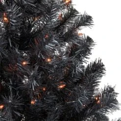 Northlight 4ft. Pre-Lit Black Noble Spruce Artificial Halloween Tree, Orange Lights 11 Northlight 4ft. Pre-Lit Black Noble Spruce Artificial Halloween Tree, Orange Lights -Northlight D668722S 3