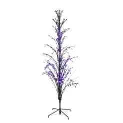 Northlight 6ft. Pre-Lit Black Cascade Outdoor Halloween Twig Tree, Purple Lights 5 Northlight 6ft. Pre-Lit Black Cascade Outdoor Halloween Twig Tree, Purple Lights -Northlight D668723S 1 1