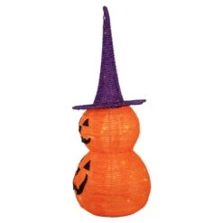 Northlight 30" Pop Up Lighted Tinsel Stacked Jack-O-Lanterns Halloween Decoration -Northlight D668732S 3