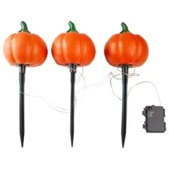 Northlight Lighted Jack-o-Lantern Halloween Pathway Markers Set, 3ct. -Northlight D668736S 3