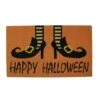 Northlight Wicked Witch Shoes "Happy Halloween" Coir Doormat, 18" X 30"