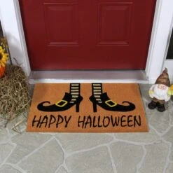 Northlight Wicked Witch Shoes "Happy Halloween" Coir Doormat, 18" X 30" -Northlight D668741S 3