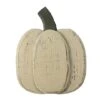 Northlight 10.5" Small White Wooden Fall Harvest Pumpkin With Stem