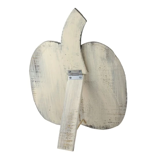 Northlight 14.5" White Wooden Thanksgiving Pumpkin With Stem 6 Northlight 14.5" White Wooden Thanksgiving Pumpkin With Stem - Image 4