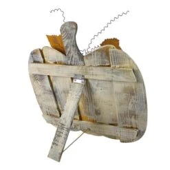 Northlight 18.5" Large Beige Wooden Fall Harvest Pumpkin With Leaves & Stem 10 Northlight 18.5" Large Beige Wooden Fall Harvest Pumpkin With Leaves & Stem -Northlight D668757S 3