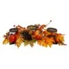 Northlight 21" Orange Fall Harvest Leaves & Pumpkins Candle Holder -Northlight D668759S 1