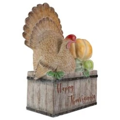 Northlight 20" Turkey & Pumpkins Happy Thanksgiving Decoration -Northlight D668760S 2