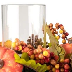 Northlight 27" Pumpkin, Berry & Pinecone Fall Harvest Triple Pillar Candle Holder -Northlight D668761S 6