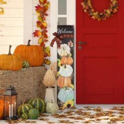 Northlight 3ft. Welcome Autumn Fall Harvest Pumpkin Wall Sign -Northlight D668762S 12