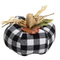 Northlight 5" White & Black Buffalo Plaid Fall Harvest Pumpkin -Northlight D668767S 1 1