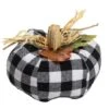 Northlight 5" White & Black Buffalo Plaid Fall Harvest Pumpkin -Northlight D668767S 1