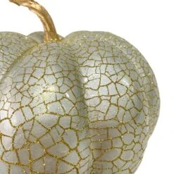 Northlight 12" Champagne Gold Crackled Fall Harvest Pumpkin Decoration -Northlight D668771S 3