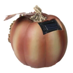 Northlight 7.5" Brown Solar Powered Floral Pumpkin Outdoor Decoration -Northlight D668773S 3