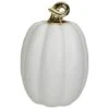 Northlight 8" White & Gold Fall Harvest Ceramic Pumpkin Decoration -Northlight D668779S 1