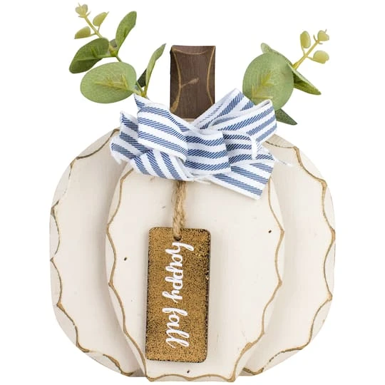 Northlight 9" Beige Happy Fall Wooden Pumpkin Fall Harvest Decoration 3 Northlight 9" Beige Happy Fall Wooden Pumpkin Fall Harvest Decoration