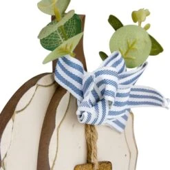 Northlight 9" Beige Happy Fall Wooden Pumpkin Fall Harvest Decoration 7 Northlight 9" Beige Happy Fall Wooden Pumpkin Fall Harvest Decoration -Northlight D668782S 2