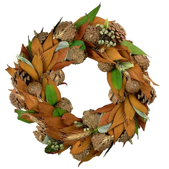 Northlight 12" Fall Foliage & Pinecones Autumn Harvest Wreath 4 Northlight 12" Fall Foliage & Pinecones Autumn Harvest Wreath - Image 2