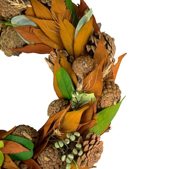 Northlight 12" Fall Foliage & Pinecones Autumn Harvest Wreath 5 Northlight 12" Fall Foliage & Pinecones Autumn Harvest Wreath - Image 3