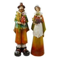 Northlight Male & Female Pilgrim Wooden Thanksgiving Figurine Set -Northlight D668795S 1 1