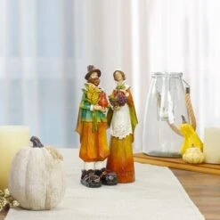Northlight Male & Female Pilgrim Wooden Thanksgiving Figurine Set -Northlight D668795S 2