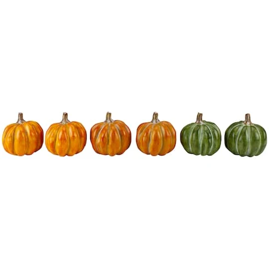 Northlight 3" Orange & Green Boxed Pumpkin Décor Set 5 Northlight 3" Orange & Green Boxed Pumpkin Décor Set - Image 3
