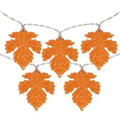 Northlight 5.5ft. Orange 10ct. LED Fall Harvest Maple Leaf Fairy Lights 7 Northlight 5.5ft. Orange 10ct. LED Fall Harvest Maple Leaf Fairy Lights -Northlight D668814S 1 1
