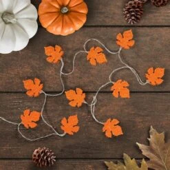 Northlight 5.5ft. Orange 10ct. LED Fall Harvest Maple Leaf Fairy Lights 8 Northlight 5.5ft. Orange 10ct. LED Fall Harvest Maple Leaf Fairy Lights -Northlight D668814S 2