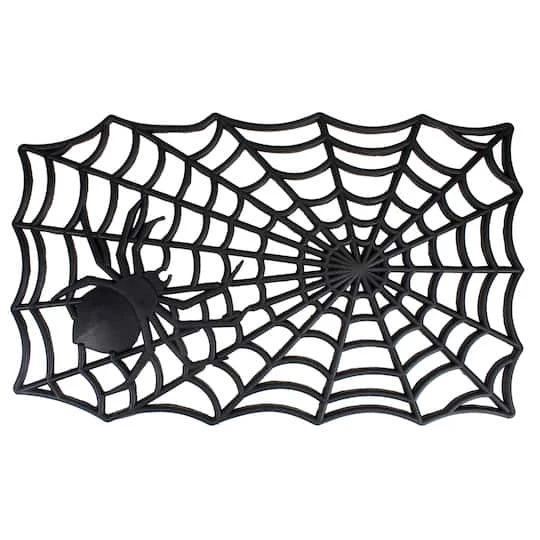 Northlight Black Spider Web Rectangular Halloween Doormat 3 Northlight Black Spider Web Rectangular Halloween Doormat