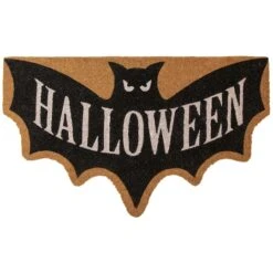 Northlight Natural Coir Halloween Bat Shaped Doormat