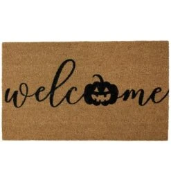 Northlight Natural Coir Pumpkin Welcome Halloween Doormat 8 Northlight Natural Coir Pumpkin Welcome Halloween Doormat -Northlight D668823S 1 1
