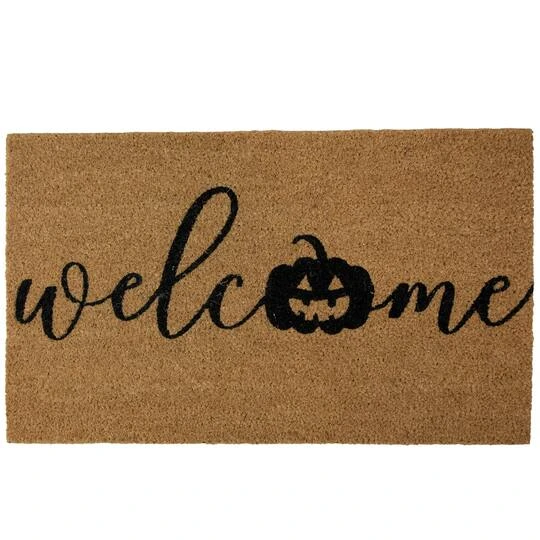 Northlight Natural Coir Pumpkin Welcome Halloween Doormat 4 Northlight Natural Coir Pumpkin Welcome Halloween Doormat - Image 2