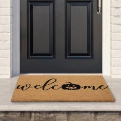 Northlight Natural Coir Pumpkin Welcome Halloween Doormat 9 Northlight Natural Coir Pumpkin Welcome Halloween Doormat -Northlight D668823S 2